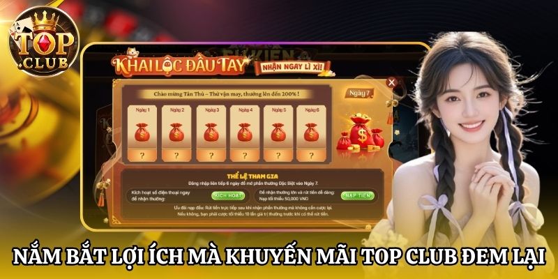 Nắm bắt lợi ích mà khuyến mãi Top Club đem lại